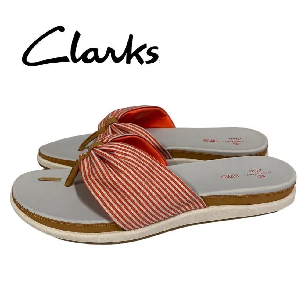CLARKS Cloudsteppers Eliza June Coral Slide Sandals 12 12M